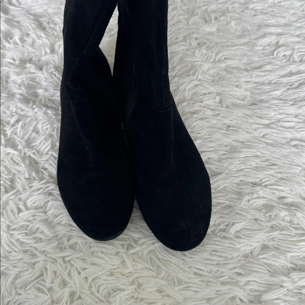 Ralph Lauren Black Suede Michelle over the Knee Boots Size 7.5